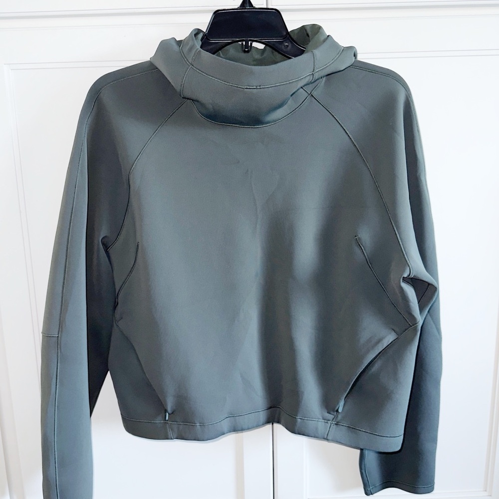 Lululemon AirWrap Pullover Women's Hoodie Smoked Spruce Olive Sz 6 Running - Picture 2 of 11